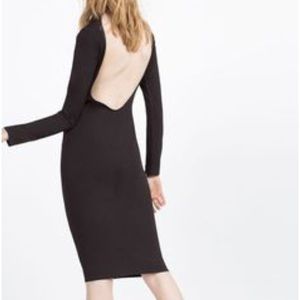 Zara long sleeve backless dress